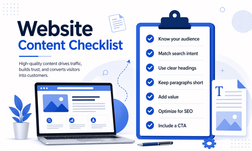 website content writing checklist